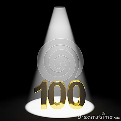 Gold 100th Or One Hundred Stock Photo