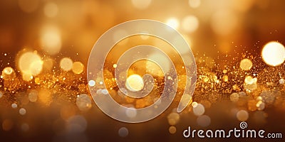 A gold abstract bokeh background. Generative AI AIG30. Stock Photo