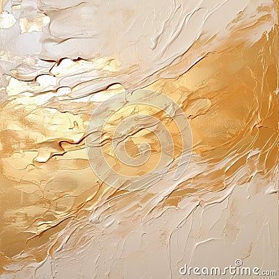 Gold Abstract Painting With Realistic And Naturalistic Textures Stock Photo