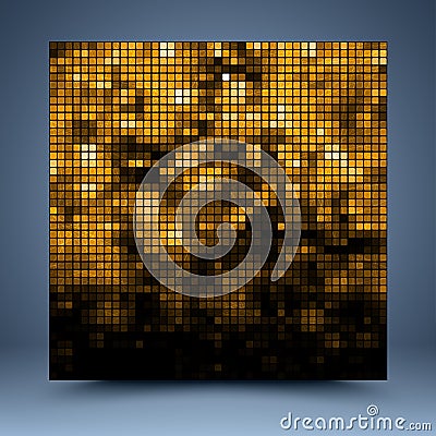 Gold and black vector mosaic abstract background Vector Illustration