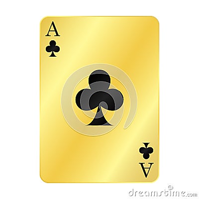 Fun gold ace of spades Cartoon Illustration