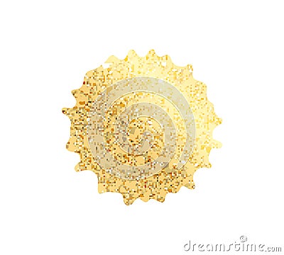 Gold acrylic paint. Gold glitter texture. Design element. Vector Illustration