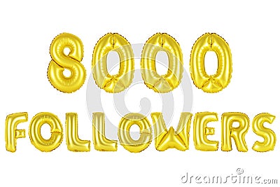 Eight thousand followers, gold color Stock Photo