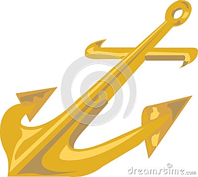 Gold Anchor Vector Illustration