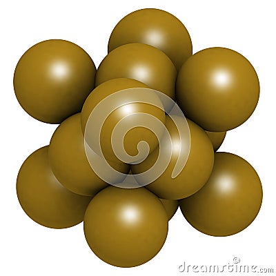 Gold (Au) metal, crystal structure Stock Photo