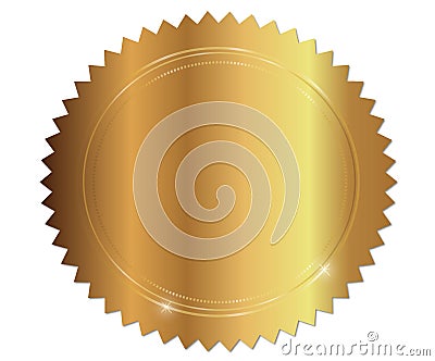 Gold Award seal medals set on white background Cartoon Illustration