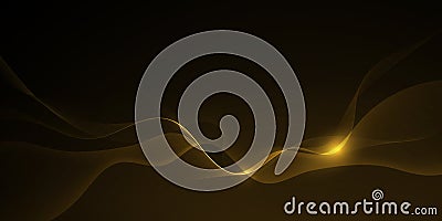 Vector abstract light gold effect, flow line, motion pattern and golden gradient color Stock Photo