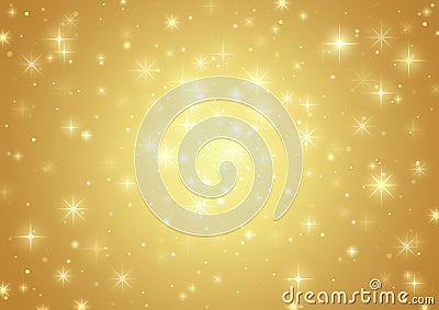 Gold Background With Stars Vector Illustration