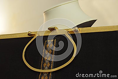 Gold bag Made of 18k gold And silk That is luxurious, expensive, Stock Photo