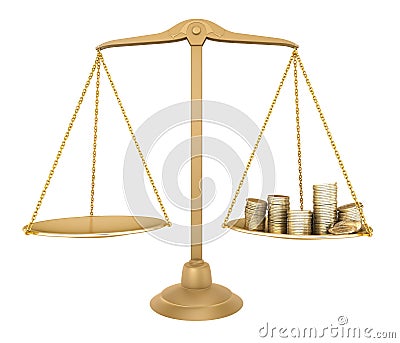 Gold balance. Something equal with money Stock Photo