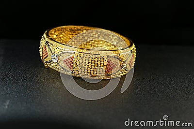 Gold Bangle Jewellery Stock Photo