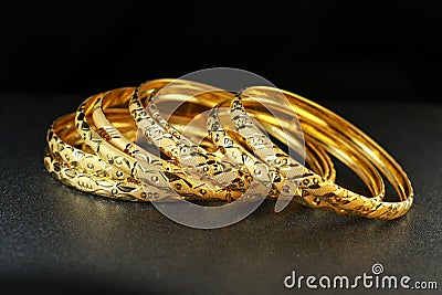 Gold Bangle Jewellery Stock Photo