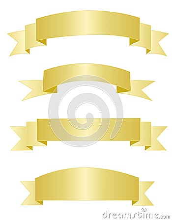 Gold banners Vector Illustration