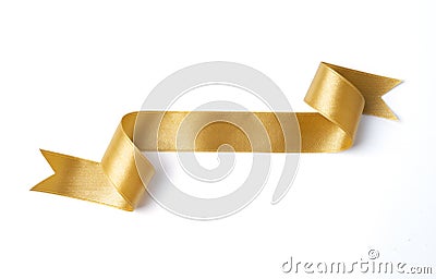 gold banners ribbons label on white Stock Photo