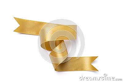 gold banners ribbons label on white Stock Photo
