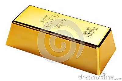 Gold bar isolated with clipping path Stock Photo