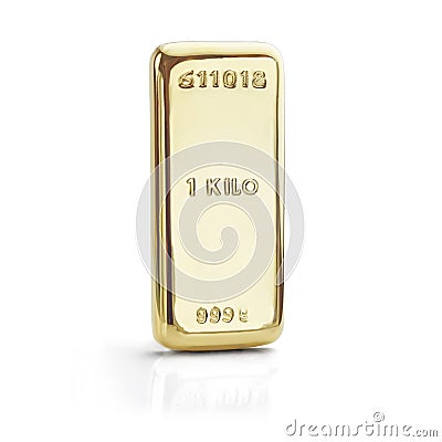 Gold Bar Solid Gold 1 Kilo Ingot of Gold Stock Photo