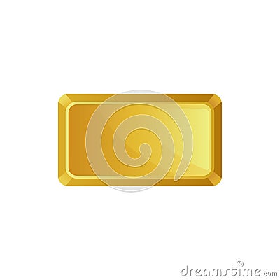 Gold bar, top view, banking business, prosperity, treasure siymbol vector Illustration on a white background Vector Illustration