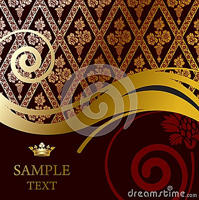 Gold baroque background Vector Illustration