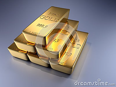 Gold bars Cartoon Illustration