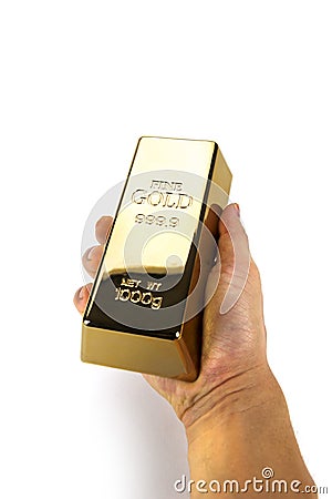 Gold bars and Financial concept Stock Photo