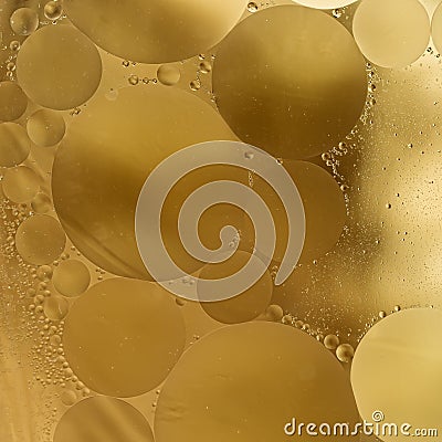 Gold,beige,brown Gradient Oil drops in the water -abstract background Stock Photo