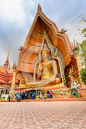 Gold big buddha statue temple wat tham sua Editorial Stock Photo