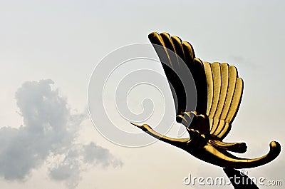 Gold bird statue Stock Photo