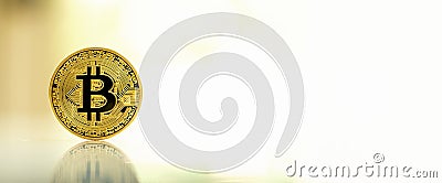 Gold bitcoin cryptocurrency Stock Photo