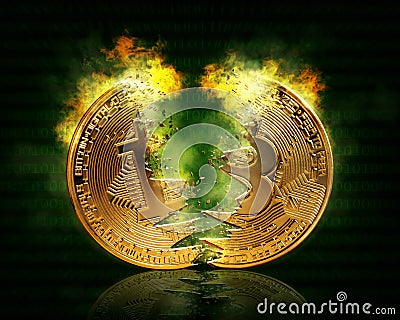 Gold bitcoin Stock Photo