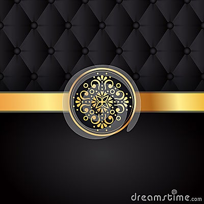 Gold black background design vector. Sun Indian pattern. Eye peacock feather frame. Oriental mandala swirl ornament for Vector Illustration