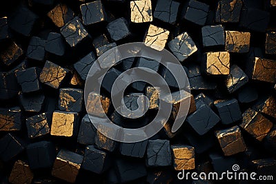 Abstract chaos. intricate gold and black code pattern for design and technology concepts Stock Photo