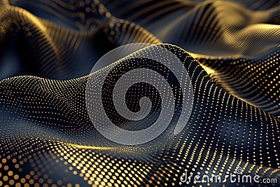 gold and black particles continuously flowing in a looping pattern, creating a mesmerizing video Stock Photo