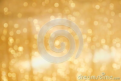 Gold bokeh sparkle glitter abstract patterns for Christmas and Happy new year background Stock Photo