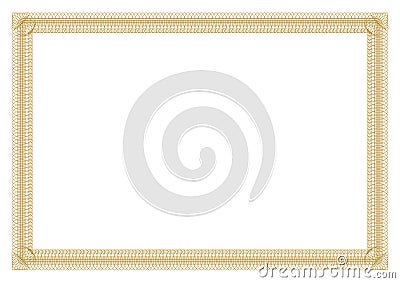 Gold Border outline styles for certificate Vector Illustration