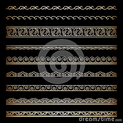 Gold borders Vector Illustration