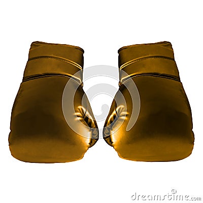 Gold Boxing Gloves Stock Photo