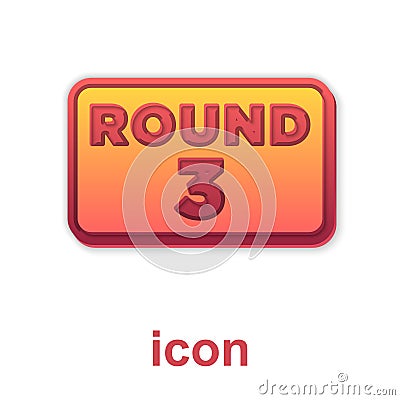 Gold Boxing ring board icon isolated on white background. Vector Vector Illustration