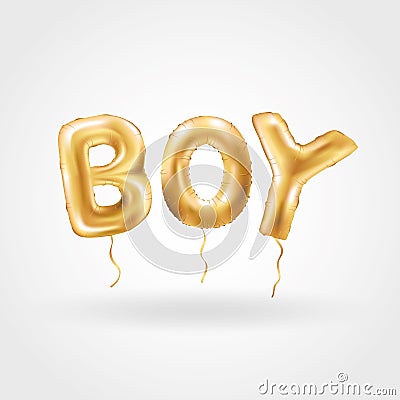 Gold boy balloons Stock Photo