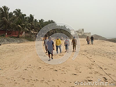 Gold boys enjoing holidays in beach Editorial Stock Photo