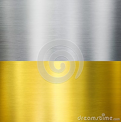 Gold and silver metal brushed textures Stock Photo