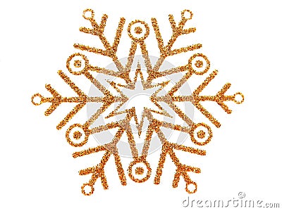 Gold brocade snowflake Stock Photo