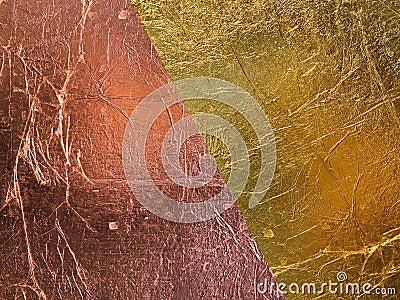 Gold bronze background gilding, gilding, rolled gold gilding, plating, template texture Stock Photo