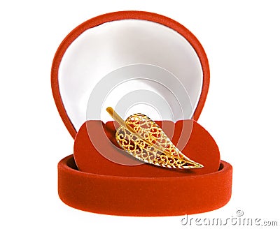 Gold brooch Stock Photo