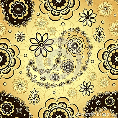 Gold and brown seamless pattern Vector Illustration