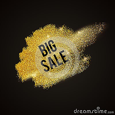 Gold brush black Vector Illustration