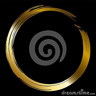 Gold Brush Circle Vector Illustration