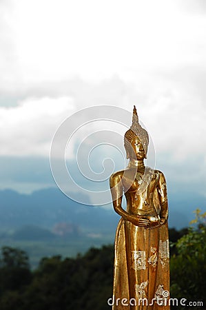 Gold Buddha Statue in Thailand Stock Photo