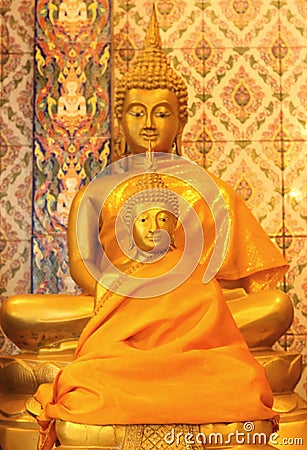 Gold Buddha statues Editorial Stock Photo