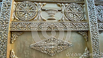 Gold Buddhist design decor, Cambodia Stock Photo